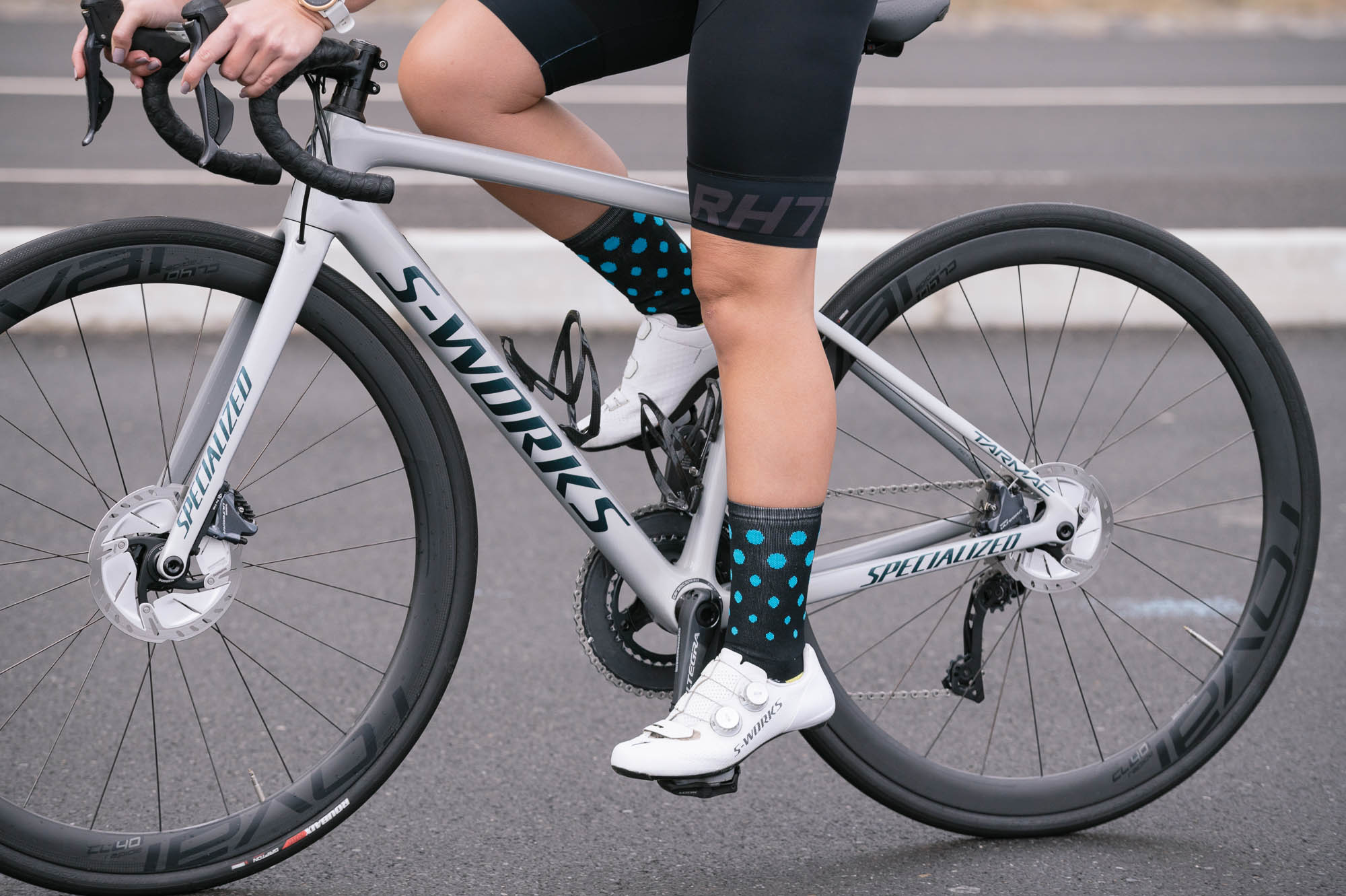 Aqua Polka Cycling Socks - Peak 2 Peak Online Shopping